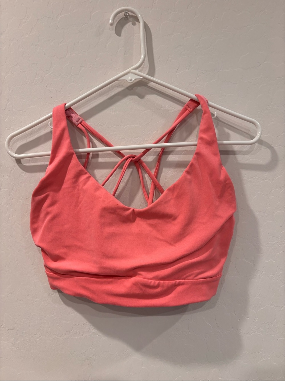 Athleta Coral Pink Strappy Sports Bra